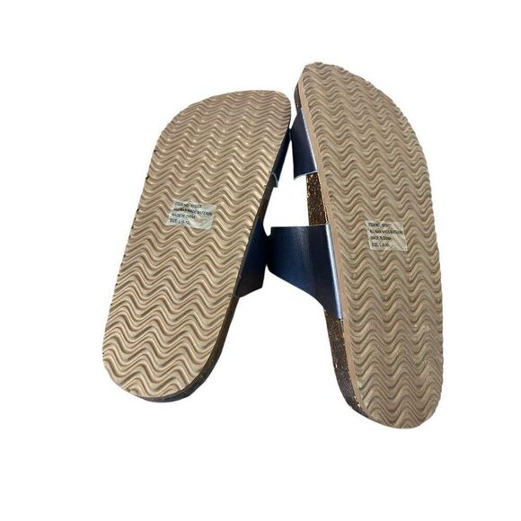 Ladies Size 9 -10 Navy Blue Sandals Adjustable Buckle Straps Open Toe New - Picture 4 of 4